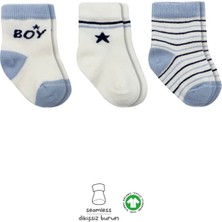 Senka Mey Ithalat® 3'lü Penye Boy And Girl Soket Çorap BS10114 Mavi