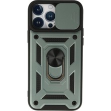Zemira Iphone 13 Kılıf Pars Lens Yüzüklü - Yeşil