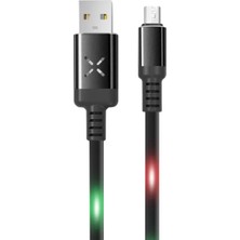 LTG Nova DC09 Ses Duyarlı Işıklı Micro USB Kablo 1m 2A - Siyah