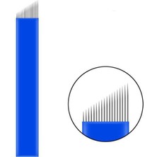 Loreen 16 Pin Microblading Iğnesi 16 Numara Iğne 0.20MM Mavi Blades 10 Adet