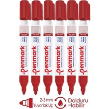 Özbience Kırmızı Yazı Tahta Kalemi 6'lı Doldurulabilir Set, Okul ve Sınıf Için