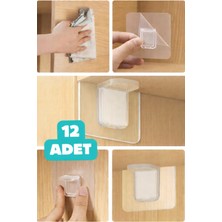 Zemira Raf Köşe Tutucu Yapışkanlı Dolap Içi Köşe Destek Aparatı 12 Adet Çok Amaçlı Klips