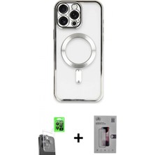 Marsilyan™- iPhone 16 Pro Kılıf Nova Işık Özel Seri - Siyah Bilvis 3D Mat Cam Ekran Koruyucu + Siyah Raze Metal Kamera Lens