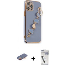 Marsilyan™- iPhone 12 Pro Kılıf Nova Işık Prime - Şeffaf Uv Polymer Nano Ekran Koruyucu + Turuncu Renkli Kamera Lens Koruma Cam