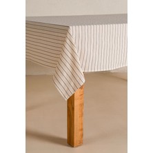 Koza Home Graın %100 Pamuk Masa Örtüsü Krem-Antrasit Bordür Detaylı 140X200 cm 2594