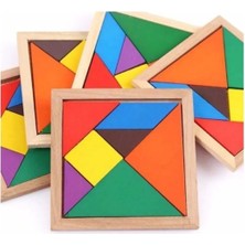Özbience Renkli Ahşap Tangram: Zeka ve Strateji Geliştirici Eğitici Oyun