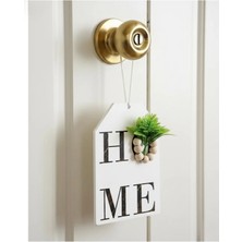 MACROMEKİDS El Yapımı Home Yazılı Dekoratif Kapı Süsü – Doğal Detaylı Şık ve Modern Ev Giriş Aksesuarı