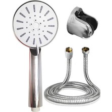 Renklime Spiral Hortumlu 4 Kademeli Krem El Duşu Başlığı Banyo Duş Seti