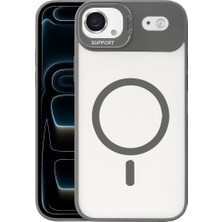 LTG Nova Iphone 17 Air Remim Lensli Magsafe Standlı Kapak - Titan Gri