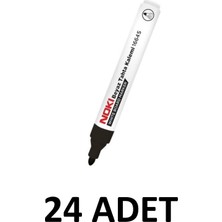 Özbience 24 Adet Siyah Yuvarlak Uç Yazı Tahtası Kalemi Seti
