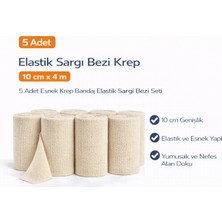 Renklime Elastik Sargı Bezi Krep 10 cm x 4 M 5 Adet Esnek Krep Bandaj Elastik Sargı Bezi Seti