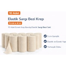 Renklime Elastik Sargı Bezi Krep 5 cm x 4 M 10 Adet Esnek Krep Bandaj Elastik Sargı Bezi Seti