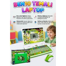 Farbu Oyuncak Sesli 100 Fonksiyonlu BEN10 Temalı Fareli Türkçe ve Ingilizce Destekli Eğitici Oyuncak Laptop