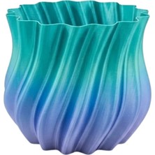 Renklime 3D Kıvrımlı Mavi Vazo Modern Dekoratif Şık Ev Aksesuarı