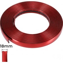 Renklime Yapışkanlı Nikelaj Şerit Bant Dekoratif Çıta 18MM 5 Metre Parlak Kırmızı