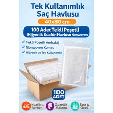 Renklime Tek Kullanımlık Saç Havlusu 40X80 cm 100 Adet Tekli Poşetli Hijyenik Kuaför Havlusu Nonwoven