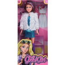 Vardem Good Girl Ceketli Parlak Elbiseli Bebek  - Mavi
