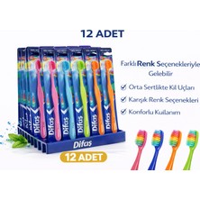 Renklime Difas Rainbow Orta Sert Diş Fırçası Medium 12ADET
