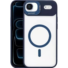 LTG Nova Iphone 17 Air Remim Lensli Magsafe Standlı Kapak - Lacivert