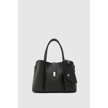 Shule Bags Guide Kartlık Charmlı El ve Omuz Çantası Siyah