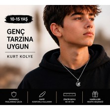 Voyage Accessory Paslanmaz Çelik 40-45 cm Zincir Seçenekli Genç Erkek Kurt Kolye