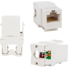 BeeSpeed Cat6 Keystone Jack 180° 50 Adet | Patch Panel Duvar Prizi Yapısal Kablolama Bağlantı