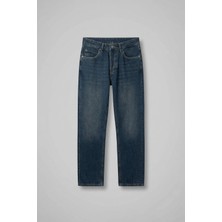 Abluka Online Erkek Relaxed Straight Fit Basic Jean Koyu Mavi