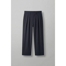 Abluka Online Erkek Baggy Fit Pileli Esnek Pantolon Lacivert