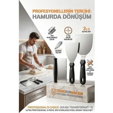 Flamex 304 Inox Paslanmaz Çelik 3’lü Hamur Kesici ve Spatula Seti - Ultra Profesyonel Seri 723143