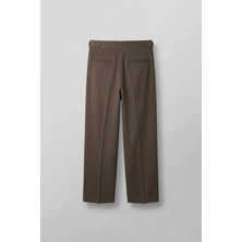 Abluka Online Erkek Süper Baggy Pileli Geniş Paça Gabardin Pantolon Açık Kahve
