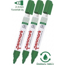 Özbience Yeşil Yazı Tahta Kalemi 3'lü Doldurulabilir Set, Okul ve Sınıf Için