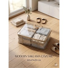 Arsem Tekstil Hurç 45X60X20 Şeffaf Baza Çekyat Altı Saklama Hurcu Battaniye & Yorgan & Kıyafet Rutubet Güve Yapmaz