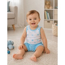 Organickid Blue Star Erkek Bebek Atlet Body ve Short 2'li Set