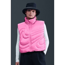 Nike Therma Fit Sportswear Swoosh Series Oversized Down West Oversize Kaz Tüyü Kadın Yelek Pembe