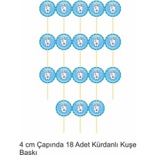 Ilk Dişim 18 Adet Mavi Erkek Diş Buğdayı Kürdanlı Cupcake Pasta Süsü Süsleme Kalın Kağıt