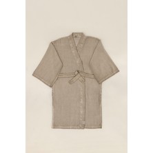Koza Home Raw Pamuk Vizon Sabahlık Kimono S-M 1518A