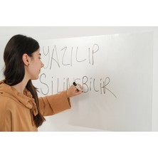 Özbience Beyaz Yazı Tahtası 100X120 Cm, Kalem Hediyeli, Akıllı Statik Kağıt Tahta
