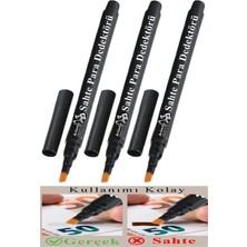 Özbience 3'lü Para Kontrol Kalemi Seti, Türk Lirası, Dolar, Euro Tespit