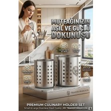 Zenvia Inox Paslanmaz Çelik 2’li Kaşıklık Seti - 1mm Ultra Dayanıklı Tezgah Üstü Organizer 723142