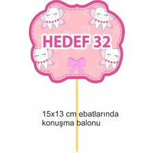 Diş Buğdayı Pembe 15 x 13 cm Boyutunda Uzun Küdanlı 3 Adet Eğlenceli Konuşma Balonu