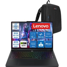 Lenovo Legion Pro 5 16IAX10 Intel Ultra 9 275HX 80GB 512GB SSD 8GB/RTX5070/115W 16" Wqxga (2560X1600) OLED 1100NITS 165Hz Wi-Fi7+Bt 5.4 WIN11PRO Gaming Bilgisayar L83F300B2CKP25 + Zettaçanta