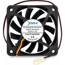 60X60X10MM 24V 3 Uçlu 0.10A 3p Xmer Fan