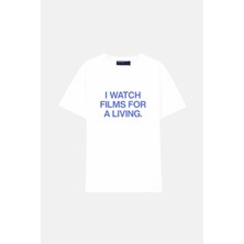 Reflect Studio I Watch Films For A Living  Oversize Premium T-Shirt - Beyaz