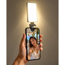 CoverZone Mobil Telefon Dolgu Işığı LED Fill Light 10W 4000MAH Type-C Şarjlı 3000-6500K Ayarlanabilir Parlaklık 3 Renk Modu 360° Döner Taşınabilir Video Fotoğraf Işığı | LJ-S01