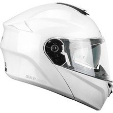 Cgm 568A Ber Mono Çene Açılır Kask Beyaz