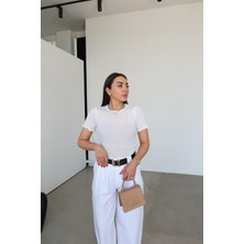 Özge Özgenç Kolu ve Etek Fırfırlı Triko Bluz