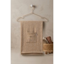 Caramell Bebek Battaniyesi Ayıcık Desenli Taç Nakışlı Cepli Pamuklu 80X80 cm Beşik, Puset, Ana Kucağı ve Bebek Arabası Örtüsü