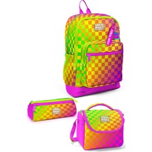 Coral High Kids Neon Renkli Dama Desenli 3’lü Okul Çanta Seti SET0133203