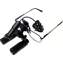 Barishan Barışhan Medikal Siyah Metal Çerçeveli Loupe Büyüteç Gözlük 6X-600 5W Ayarlanabilir Işıklı Sabit Pupil Mesafeli Dişçi Gözlüğü