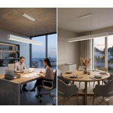 Trend LED Aydınlatma Lineer Beyaz Kasa LED Avize 100CM